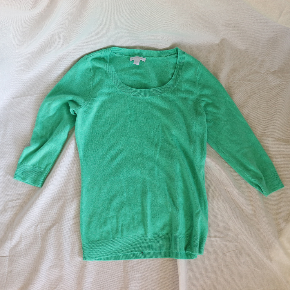 NY & Co green sweater 3/4 sleeve small